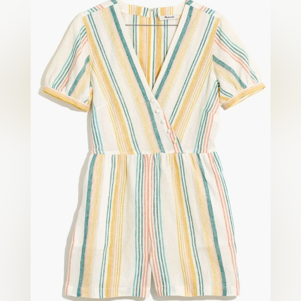 Striped V-Neck Romper